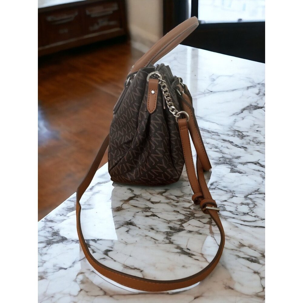 Jones New York Signature Brown / Tan Vinyl Handbag / Satchell / Crossbody Purse - Picture 4 of 16